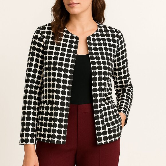 Dressbarn Geometric Print Blazer - Black & White, Size 3X - Picture 1 of 8